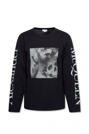 【関税&送料込】Alexander Mcqueen Jersey Alexander McQueen Black Zip Logo T-Shirt Alexander McQueen